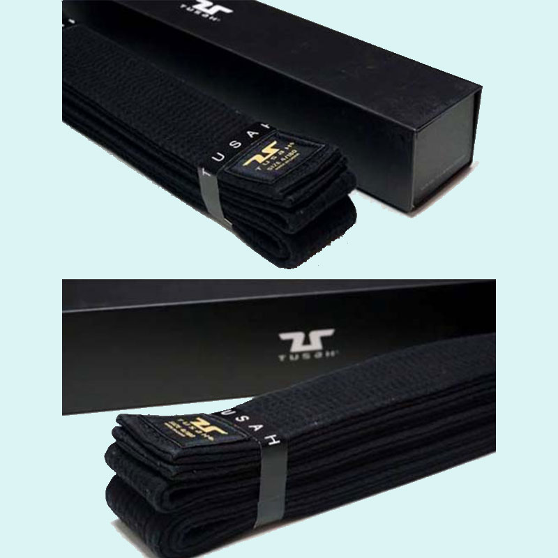 Tusah 4.5cm wide Single Wrap Black Belt