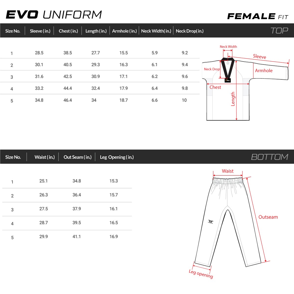 Tusah EVO Female CANADA Uniform